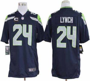 Jerseys Factory Cheap Nike Seahawks #24 Marshawn Lynch Steel Blu