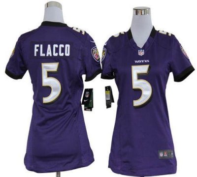 Jerseys Factory Cheap Nike Ravens #5 Joe Flacco Purple Team Colo