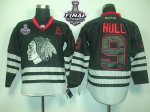 Jerseys Factory Cheap Blackhawks #9 Bobby Hull Black Ice With St