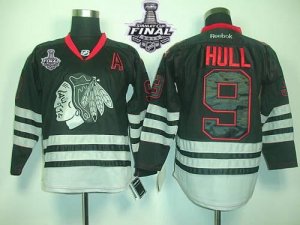 Jerseys Factory Cheap Blackhawks #9 Bobby Hull Black Ice With St