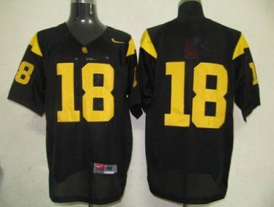 Jerseys Factory Cheap Trojans #18 Black Embroidered NCAA Jersey