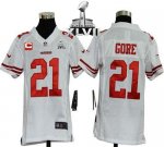 Jerseys Factory Cheap Nike 49ers #21 Frank Gore White With C Pat