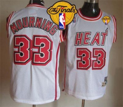 Jerseys Factory Cheap Heat #33 Alonzo Mourning White Throwback F