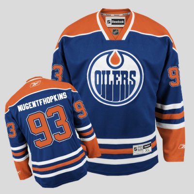Jerseys Factory Cheap Oilers #93 Nugent-Hopkins Ligtht Blue Embr