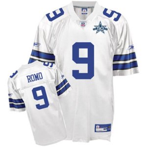 Jerseys Factory Cheap Cowboys #9 Tony Romo White Team 50TH Anniv