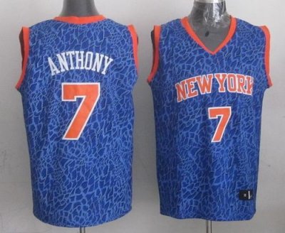 Jerseys Factory Cheap Knicks #7 Carmelo Anthony Blue Crazy Light