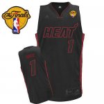 Jerseys Factory Cheap Heat Finals Patch #1 Chris Bosh Black With