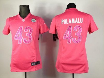 Jerseys Factory Cheap Nike Steelers #43 Troy Polamalu Pink Sweet