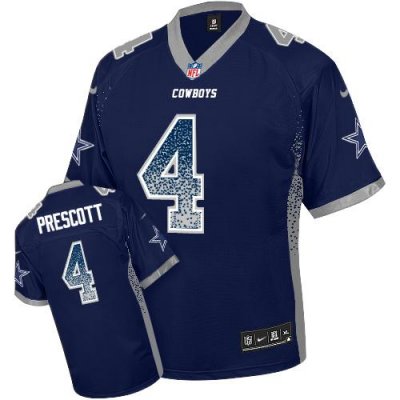 Jerseys Factory Cheap Nike Cowboys #4 Dak Prescott Navy Blue Tea
