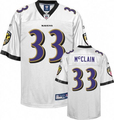 Jerseys Factory Cheap Ravens #33 Le'Ron McClain White Stitched N