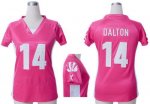 Jerseys Factory Cheap Nike Bengals #14 Andy Dalton Pink Draft Hi