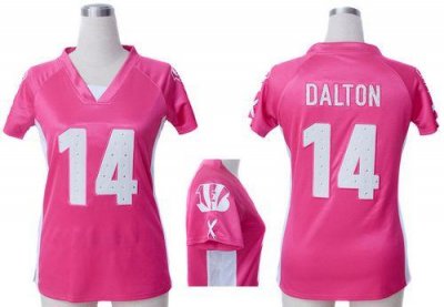 Jerseys Factory Cheap Nike Bengals #14 Andy Dalton Pink Draft Hi