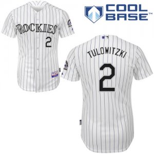 Jerseys Factory Cheap Rockies #2 Troy Tulowitzki White Cool Base