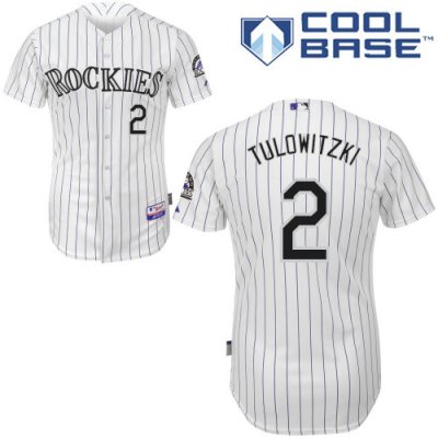 Jerseys Factory Cheap Rockies #2 Troy Tulowitzki White Cool Base