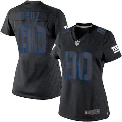Jerseys Factory Cheap Nike Giants #80 Victor Cruz Black Impact W