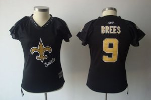 Jerseys Factory Cheap Saints #9 Drew Brees Black 2011 Women's Fi