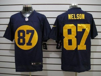 Jerseys Factory Cheap Nike Packers #87 Jordy Nelson Navy Blue Al