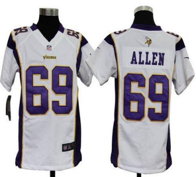 Jerseys Factory Cheap Nike Vikings #69 Jared Allen White Youth E
