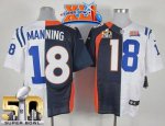 Jerseys Factory Cheap Nike Colts #18 Peyton Manning Navy Blue/Wh