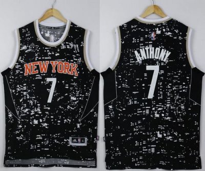 Jerseys Factory Cheap Knicks #7 Carmelo Anthony Black City Light