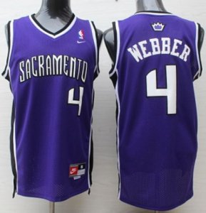 Jerseys Factory Cheap Nike Kings #4 Chris Webber Purple Throwbac