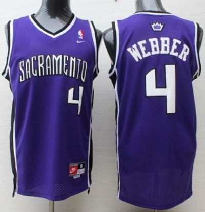 Jerseys Factory Cheap Nike Kings #4 Chris Webber Purple Throwbac