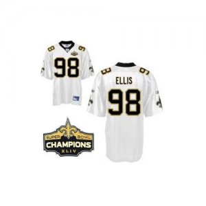 Jerseys Factory Cheap Saints #98 Sedrick Ellis White Super Bowl