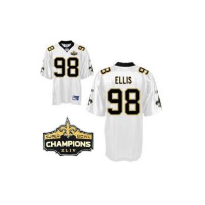 Jerseys Factory Cheap Saints #98 Sedrick Ellis White Super Bowl