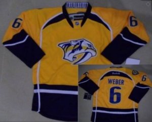 Jerseys Factory Cheap Predators #6 Shea Weber Yellow Embroidered