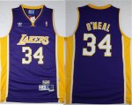Jerseys Factory Cheap Lakers #34 Shaquille O'Neal Purple Throwba