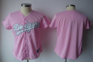 Jerseys Factory Cheap Dodgers Blank Pink Women's Fashion Embroid