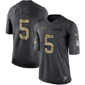 Jerseys Factory Cheap Nike Ravens #5 Joe Flacco Black Men's Stit