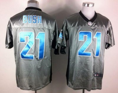 Jerseys Factory Cheap Nike Lions #21 Reggie Bush Grey Shadow Men