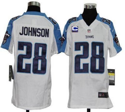 Jerseys Factory Cheap Nike Titans #28 Chris Johnson White With C