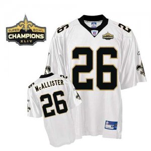 Jerseys Factory Cheap Saints #26 Deuce McAllister White Super Bo
