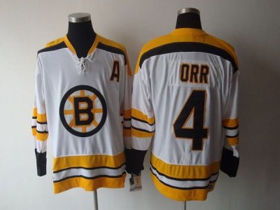 Jerseys Factory Cheap Bruins #4 Bobby Orr CCM Throwback White Em