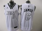 Jerseys Factory Cheap Heat #6 LeBron James Silver No. White Embr