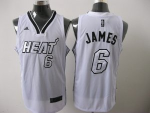 Jerseys Factory Cheap Heat #6 LeBron James Silver No. White Embr