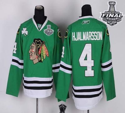 Jerseys Factory Cheap Blackhawks #4 Nikals Hjalmarsson Green Wit