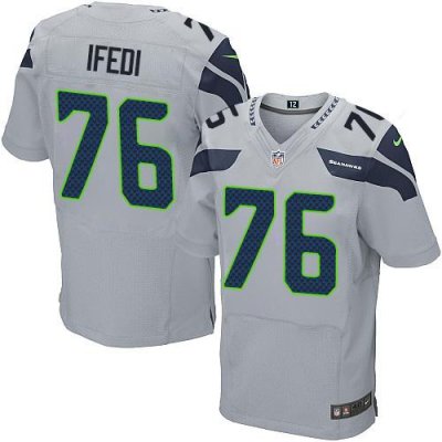 Jerseys Factory Cheap Nike Seahawks #76 Germain Ifedi Grey Alter