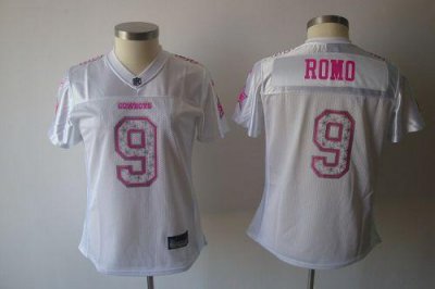 Jerseys Factory Cheap Cowboys #9 Tony Romo White Women's Star St
