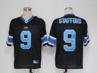 Jerseys Factory Cheap Lions #9 Matthew Stafford Black Stitched N