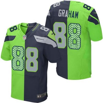 Jerseys Factory Cheap Nike Seahawks #88 Jimmy Graham Steel Blue/