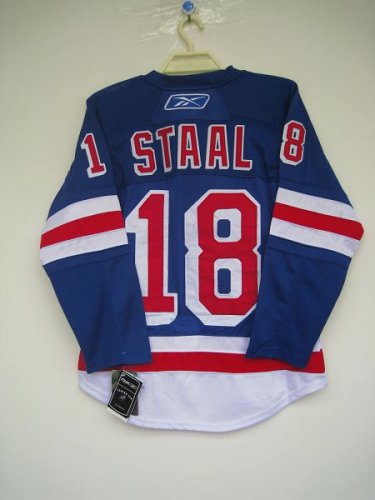 Jerseys Factory Cheap Rangers #18 Marc Staal Embroidered Blue NH