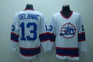 Jerseys Factory Cheap Jets #13 Teemu Selanne Embroidered White C