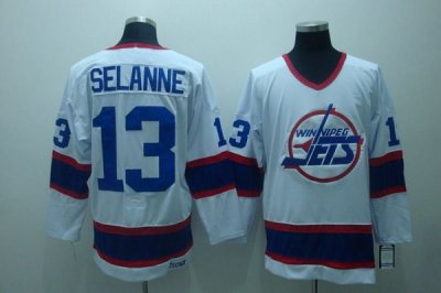 Jerseys Factory Cheap Jets #13 Teemu Selanne Embroidered White C