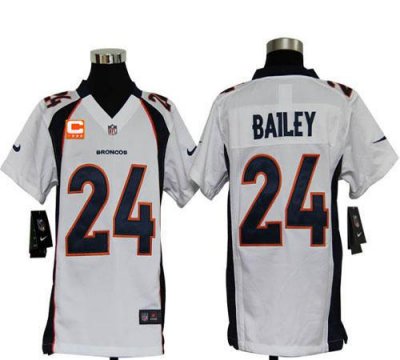 Jerseys Factory Cheap Nike Broncos #24 Champ Bailey White With C