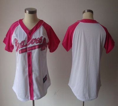 Jerseys Factory Cheap Braves Blank White/Pink Women's Splash Fas