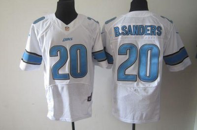Jerseys Factory Cheap Nike Lions #20 Barry Sanders White Men's S