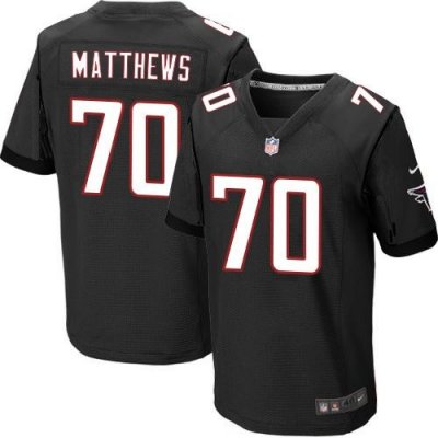 Jerseys Factory Cheap Nike Falcons #70 Jake Matthews Black Alter
